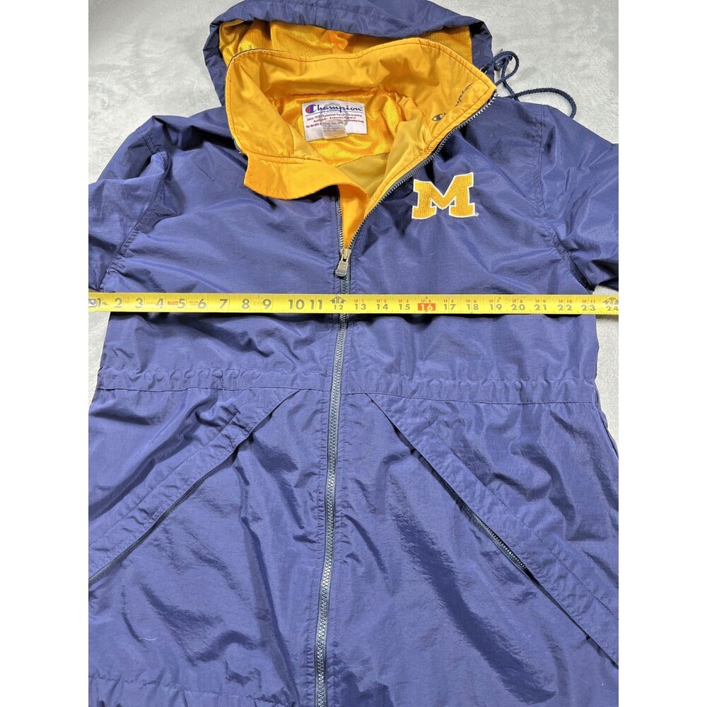 Vintage Champion Michigan Wolverines Medium Football Full Zip Hooded Jacket - Picture 10 of 13